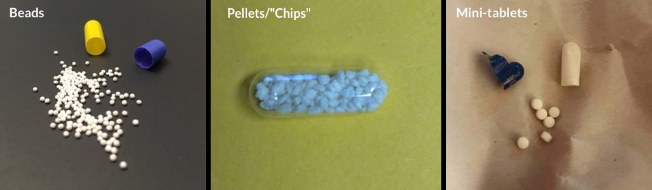 beads, chips, mini-tablets