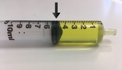 syringe with 5mL of liquid