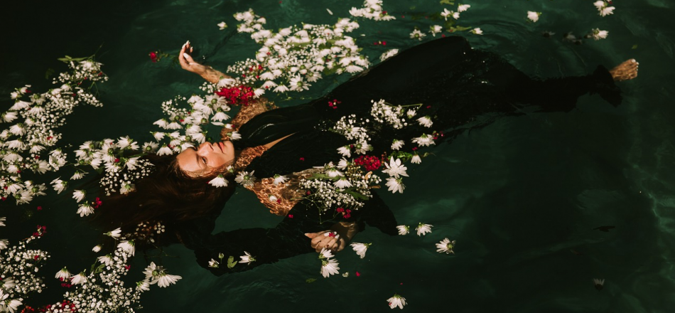 woman floating in water